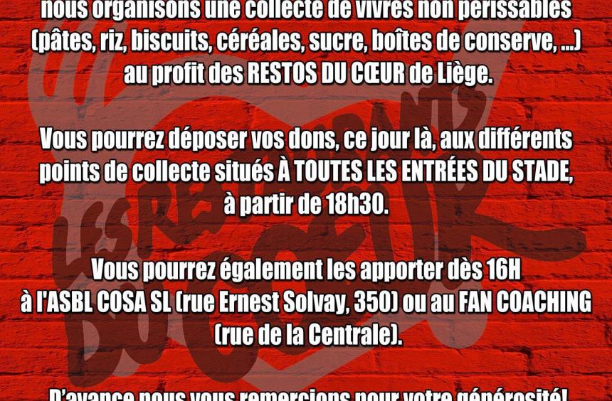 Collecte de vivres au profit des Restos du Coeur