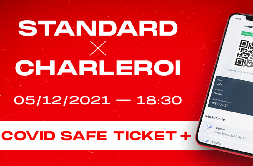 Standard - Charleroi : Ticketing et Covid Safe Ticket +