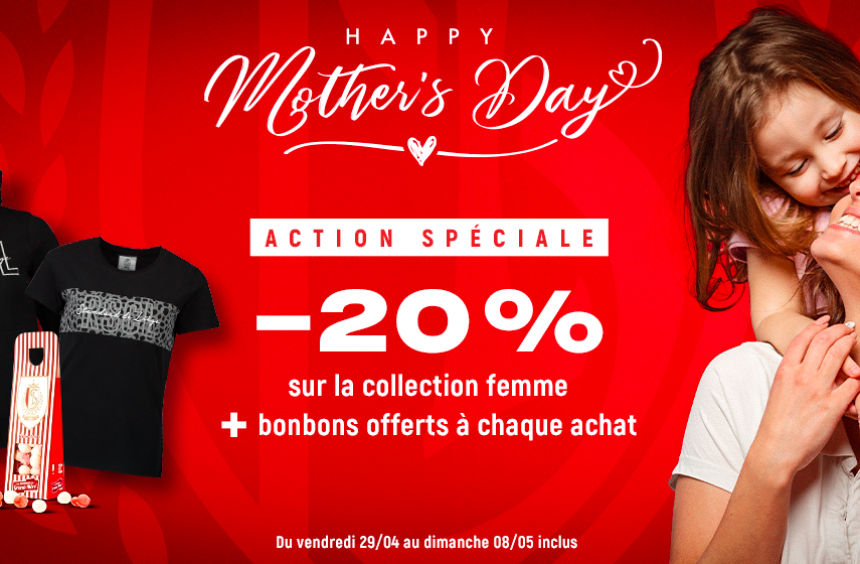 Verwen de mama’s en ontvang 20% korting op de damescollectie