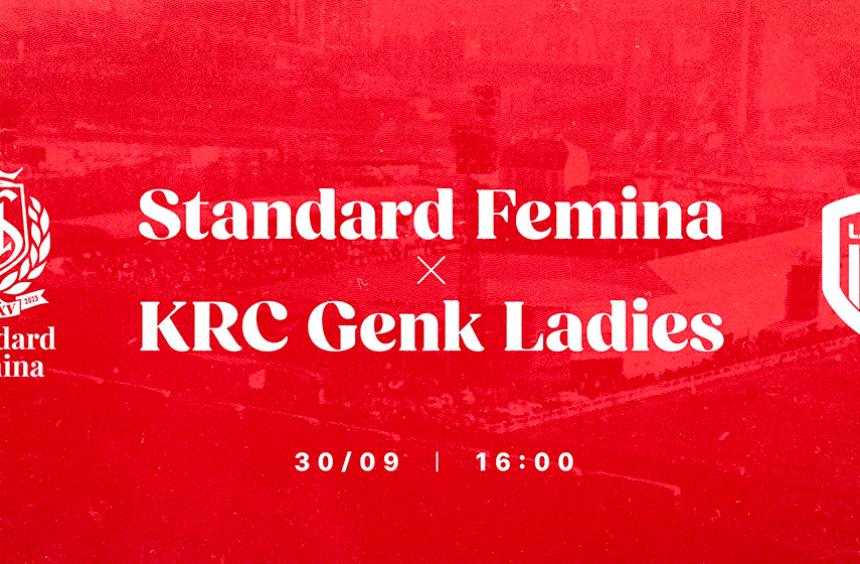 Standard Femina - KRC Genk Ladies op zondag 1 oktober om 14u